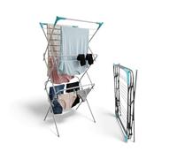 Universe Gismo 3 Tier Concertina Foldable & Lightweight Indoor and Outdoor 12M Drying Space Laundry Clothes Dryer Washing Line Easy Storage Horse Towel Rack Airer Silver (1)