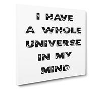 Universe in My Mind Modern Typography Quote Canvas Print | Gallery Wrapped 30mm Frame Wall Art | 14x14 inches | Ready to Hang | Modern Typography Picture | Living Room Bedroom Lounge Office