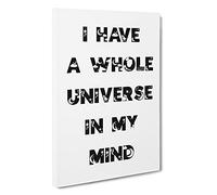 Universe In My Mind Typography Canvas Print | Gallery Wrapped 30mm Frame Wall Art | 30x20 inches | Ready to Hang | Contemporary Typography Picture | Living Room Bedroom Lounge Office