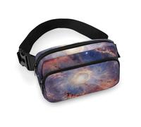 Universe Milky Way Galaxy Fanny Pack Waterproof External Pocket Portable Waist Pack Outdoor Adjustable Strap Lightweight Waist Bag for Workout Traveling Casual Running Hiking Cycling