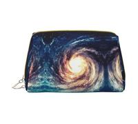 Universe Milky Way Galaxy Leather Hand-Held Zipper Makeup Bag Storage Bag Portable Lipstick Pouch Toiletry Bag