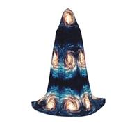 Universe Milky Way Galaxy Print Halloween Hooded Cloak Men Women Teens Wizard Robe For Christmas Costume Carnival