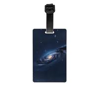 Universe Milky Way Galaxy Print Luggage Tag â€“ Full-Back Privacy Cover Suitcase ID Label for Women & Men, PVC Travel Name ID Tag
