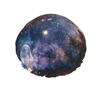 Universe Milky Way Galaxy Print Premium Double Layer Shower Cap For Women With Reusable Shower Cap For Hair - Waterproof Plastic Cap - Shower Caps For Long, Short And Curly Hairs