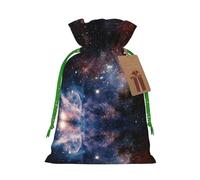 Universe Milky Way Galaxy Print Reusable Gift Bags,Drawstring Gift Bags For Jewelry And Gifts,For Festive Occasions