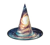 Universe Milky Way Galaxy Print Stylish Halloween Witch Hat For Parties Carnivals And Cosplay Lightweight Foldable