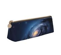 Universe Milky Way Galaxy Print Triangular Pencil Case Large-Capacity Stationery Organizer Commute Supplies Pouch