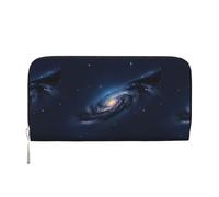 Universe Milky Way Galaxy Print Women Long Clutch Wallet, Large Capacity Purse with Zipper Pocket Travel Hand Wallet