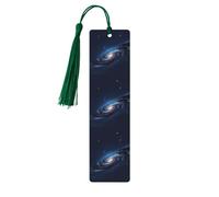 Universe Milky Way Galaxy Print Wooden Bookmarks with Tassels, Wood Book Markers for Book Lovers, Teachers & Present