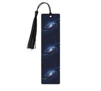 Universe Milky Way Galaxy Print Wooden Bookmarks with Tassels, Wood Book Markers for Book Lovers, Teachers & Present
