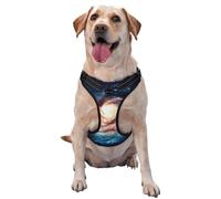 Universe Milky Way Galaxy Printed quick release dog harness reflective pet vest with 2 quick release buckles 4 sizes S ideal for outdoor walks and hikes