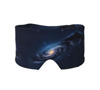 Universe Milky Way Galaxy Printed Sleeping Blindfold, Padded Ear Warmer Mask, Adjustable Head Wrap, for Deep Relaxation