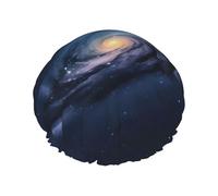 Universe Milky Way Galaxy shower caps with a double layer of, hold your hair well whether using them while showering or taking bath.