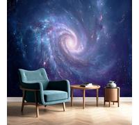 Universe Nebula Wall Mural Outer Space Wallpaper Non-Woven Cosmic Galaxy Living Room Bedroom Kitchen Office Background Wall Covering 200 x 140 cm
