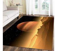 Universe Outer Space Landscape 3D Printed Soft Bedroom Carpet 40 X 60 Cm - Low Pile Carpet Non-Slip Area Rug - Home Decoration Door Mat - Washable - Anti-Stain, Non-Shedding, Nmentally F -543839673398