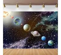 Universe Outer Space Photography Backdrop Planets Stars Cosmos Solar System Background Kids Bithday Party Interior Decor Banner 350x240CM