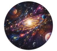 Universe Planet 1000 Piece Jigsaw Puzzles Circular Jigsaw Stress Reliever Educational Games Color Challenge for Travel Gifts,Present 1000pcs (67.5x67.5cm)