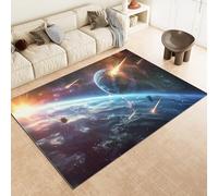 Universe Planet Area Rugs, Space Rug 160x230 cm, Foldable Rugs In Entertainment Area Rug for Machine Washable Non Slip Carpet, for Kitchen Bedroom Living Room 1e83