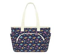 Universe Planet Galaxy Tote Bag for Women Galaxy Space Solar Star Handbag Lightweight Quilted Puffer Tote Bags Large Zip Briefcase Shoulder Bag for Travel Work Gym