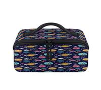 Universe Planet Galaxy Travel Makeup Bag Portable Galaxy Space Solar Star Waterproof Pouch Open Flat Toiletry Bags Toiletries Cosmetics Traveling Organizer for Women Men