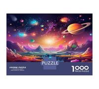 Universe Planet Jigsaw Puzzles 1000 Pieces with Clean Edges Jigsaws for Adults Starry Lake for Quiet Time Activities And Date Night Ideas 70x50cm/1000pcs