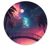 Universe Planet Landscape Jigsaw Puzzles for Adults 1000 Piece 1000Pc Adults Round Jigsaw Puzzle High-Difficulty Brain Teaser for Teenagers (Size 67.5x67.5cm)