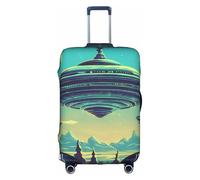 Universe Planet Print Decorative Travel Luggage Cover Concealed Zipper Suitcases Anti Scratch Dustproof, White, XL