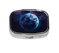 Universe Planet Print Pill Box Portable Pill Case Holde Organizer for Purse Pocket Travel Gifts