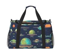 Universe Planet print Weekender Overnight Carry On Bag Gym Luggage Bag Duffel Bag for Travel Women, Black, One Size
