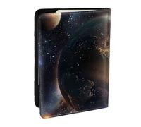 Universe Planet Printed Passport Holder - 6.5 x 4.5 Inch RFID Blocking Travel Wallet,Stylish Passport Cover,Lightweight Document Organizer for Cards