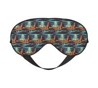 Universe Planet Printing Soft Eye Mask Reversible Cover for Travel Adjustable Strap Blackout Sleep