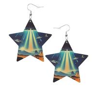 Universe Planet Star Shape Earrings, Modern Dangle Earrings, Women's Statement Jewelry for Office Daily