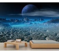 Universe Planet Wall Murals Planet Surface Galaxy Space Mural Wallpaper Blue Starry Sky Wall Stickers Photo Wallpaper for Ceiling Bedroom Living Room 150 x 100 cm
