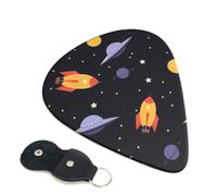 Universe Rockets Guitar Picks 6-Pack - Pick Set (0.46mm / 0.71mm / 0.96mm) Suitable For Guitar And Ukulele Playing