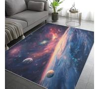 Universe Rugs Living Room 80x150, Outer Space Planet Nebula Carpet for Bedroom, Non Slip Small Rug - Low Pile Flannel Floor Mat, Machine Washable Area Rugs H-11