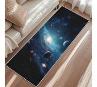 Universe Runner Rug, Solar System Planet Outer Space Kitchen Rug 65x240cm, Non-Slip Washable Low Pile Carpet For Bedroom Entrance Laundry Room Hallway