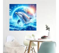 Universe Sea Dolphin Jigsaw Puzzle 1000 Pieces 65x65cm/26x26inch, Difficult jigsaw puzzles for Adults 1000, Beautiful Art work, Great Festive Puzzle Gift for Men/Women