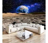 Universe Sky Planets Non-Woven Photo Wallpaper for Children's Room 300 x 210 cm Wall Mural Wallpaper 3D Effect Grey, DIY Art Mural Wall Papers, for Living Room TV Background Home Decor