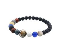 Universe Solar System Bracelet Women Natural Stone Eight Planets Bracelet Men Best Friends Gift For Him Gift For Her (Length : Man Size, Metal Color : PB 6mm 8mm)