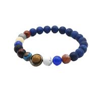 Universe Solar System Bracelet Women Natural Stone Eight Planets Bracelet Men For Him Gift For Her (Length : Man Size, Metal Color : PB 6mm 8mm)