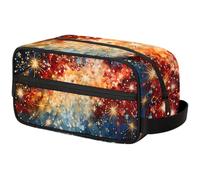 Universe Space Galaxy Travel Toiletry Bag for Men ，Geometric Hanging Dopp Kit - Waterproof Shaving Bag Bathroom Bags Wash Bag for Toiletries Accessories