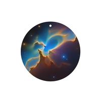 Universe Space Nebul Pattern Car Air Fresheners 4 Pcs Round Shape Hanging Aromatherapy Tablets Scented Fresheners For Bedroom Bathroom
