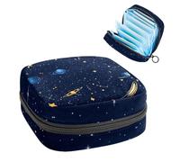 Universe Starry Night Sky Constellations Galaxy Sanitary Napkin Storage Bag, Large Menstrual Cup Pouch with Zipper, Period Pads Bag Store Panty Liners Tampons for Girls Women