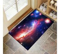 Universe Starry Sky Doormat - Inside And Outside Welcome Mat, Dark Blue Indoor Front Doormat With Non-Slip Backing, Heavy Duty Entrance Mat, 45 X 75 Cm Fantasy Theme