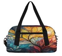 Universe Starry Sky Kids Duffle Bag Boys Girls Small Sport Dance Gym Bag for Overnight Travel Weekender Carry On, Flower Oil Painting, 18.5"L x 9.4"W x 7.8"H