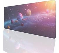 Universe Starry Sky Mouse Mat 27.5 x 11.8inch Large Gaming Mouse Pad Desk Mat Stitched Edges, Non Slip Rubber Base, Waterproof Surface, Computer Accessories for Home Office Decor Gift LMDT4325