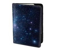 Universe Stars Galaxy print Travel Wallet Passport Holder Case for Family Leather Passport Cover for Men Women, Black, One Size