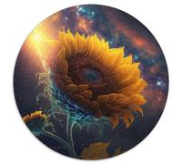 Universe Sunflower Adult Jigsaw Puzzles 1000 Pieces 1000 Piece Round Jigsaw Puzzle Family Interactive Game, Craft Gift with Colorful Artwork (Size 67.5x67.5cm)