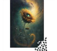 Universe Sunflower6 Wooden Jigsaw Puzzles 1000 Pieces Jigsaw Creative Rectangular Large Family Puzzle Game Artwork for Adults Teens 1000pcs (75x50cm)