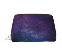Universe with Stars and Galaxy Interstellar Leather Hand-Held Zipper Makeup Bag Storage Bag Portable Lipstick Pouch Toiletry Bag
